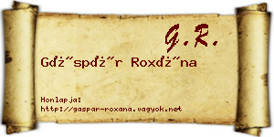 Gáspár Roxána névjegykártya